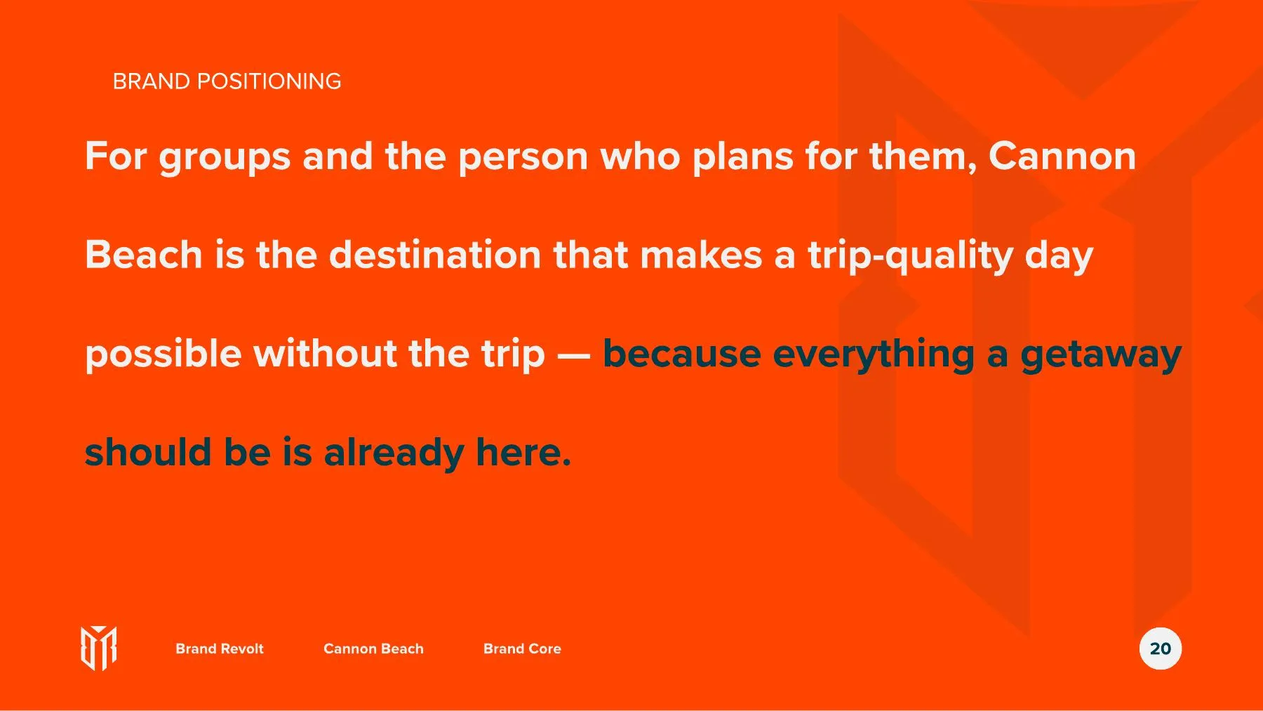 Cannon Beach Brand Core — the brand positioning statement